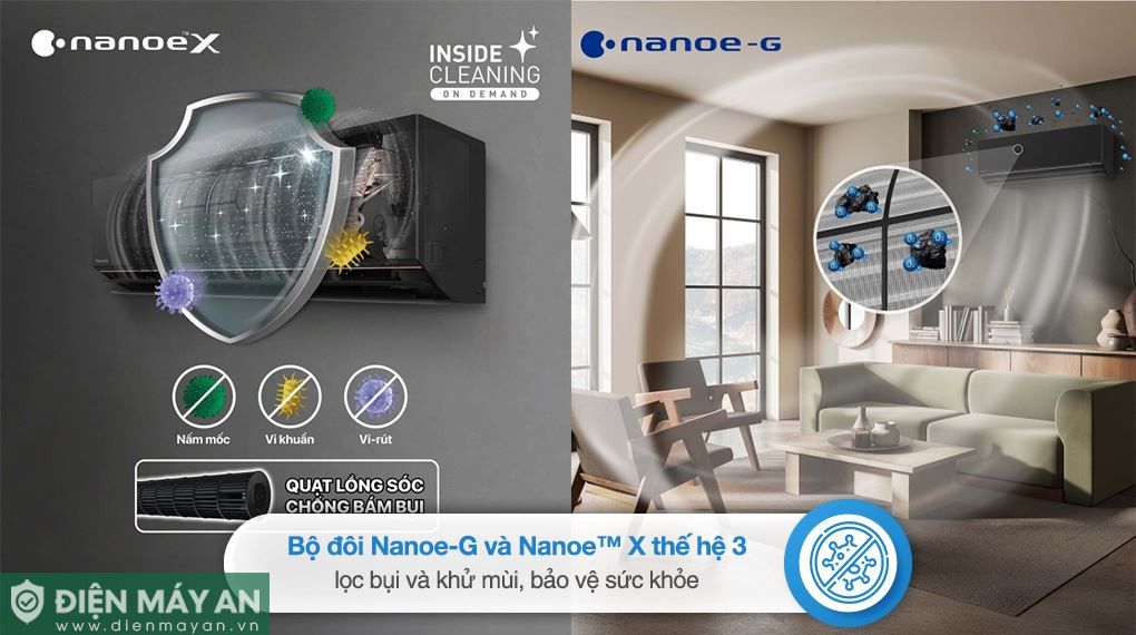 Điều hòa Panasonic Inverter 9000 BTU 1 chiều CU/CS-AU9BKH-8 - Mẫu 2025